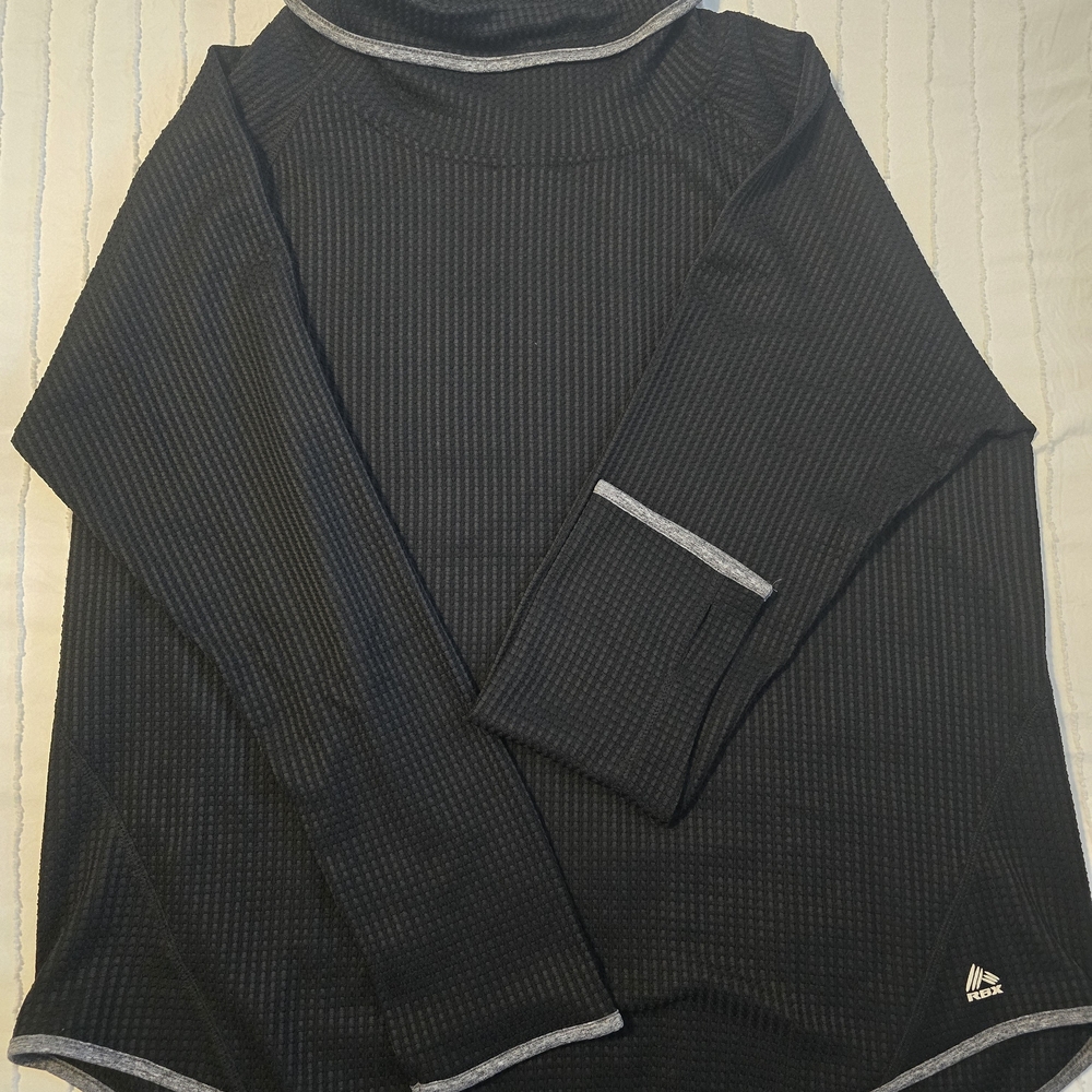 Reebok Black and Gray Turtleneck Sweater